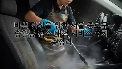 바쁜 당신을 위한 서울 종로구 송월동 청소 대행 서비스 후기 총정리